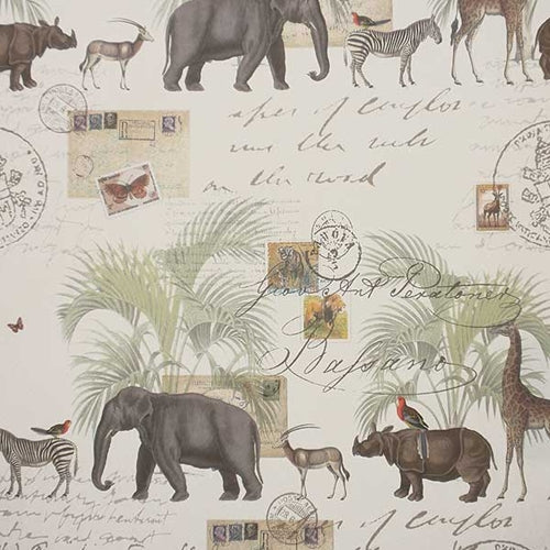 Marching Safari Animals Paper- 19.5x27.5 Inch Sheet  Marching Safari Animals Paper- 19.5x27.5 Inch Sheet 