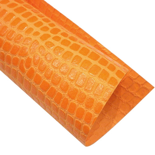 Crocodile Embossed Paper- Orange 22x30" Sheet Crocodile Embossed Paper- Orange 22x30" Sheet