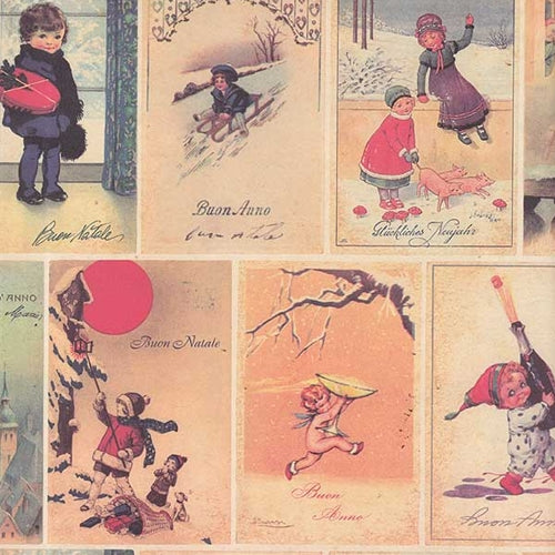 Tassotti Paper- Holiday Season Postcards 19.5x27.5 Inch Sheet Tassotti Paper - Holiday Season Postcards 19.5x27.5 Inch Sheet