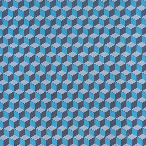 Tassotti Paper- Azure Blue Cubes 19.5x27.5 Inch Sheet Tassotti Paper - Azure Blue Cubes 19.5x27.5 Inch Sheet