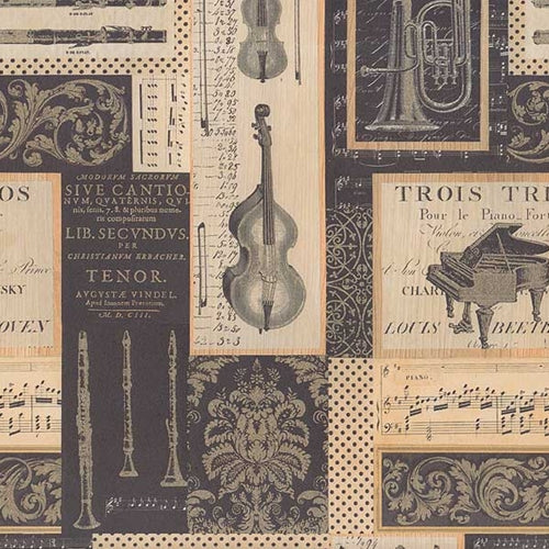 Rossi Decorated Papers from Italy - Music 28"x40" Sheet Rossi Decorated Papers from Italy - Music 28"x40" Sheet