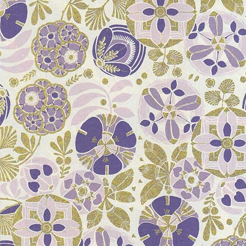 Rossi Decorated Papers from Italy - Liberty Flowers Purple  28"x40" Sheet Rossi Decorated Papers from Italy - Liberty Flowers Purple 28"x40" Sheet