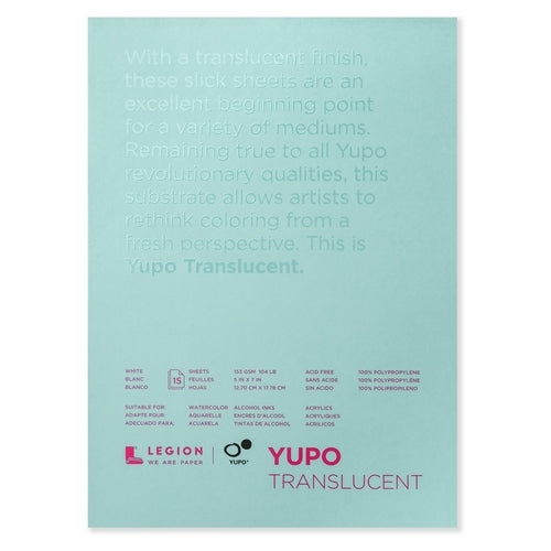 Yupo Translucent Watercolor Pads 104lb 9"x12" - 15 Sheet Pad