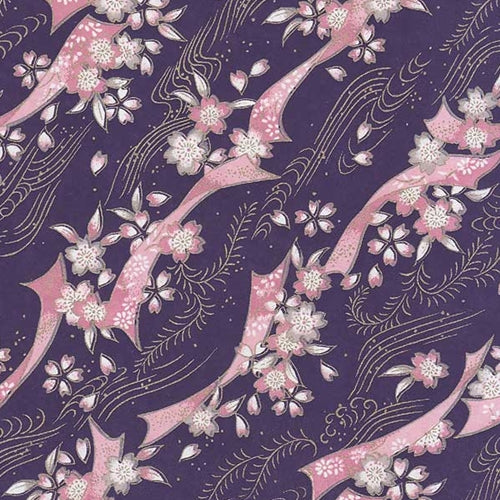 Pink Ribbons and Flowers on Dark Blue 21.5x31" Sheet Pink Ribbons and Flowers on Dark Blue 21.5x31" Sheet