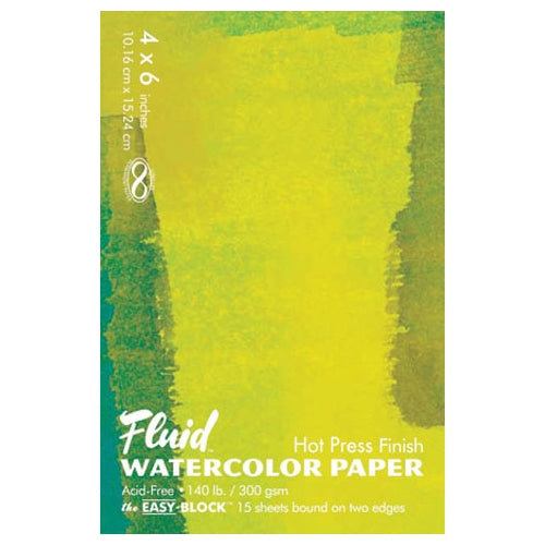 Fluid Watercolor Paper Blocks - Hot Press 9"x12" - 15 Sheet Block