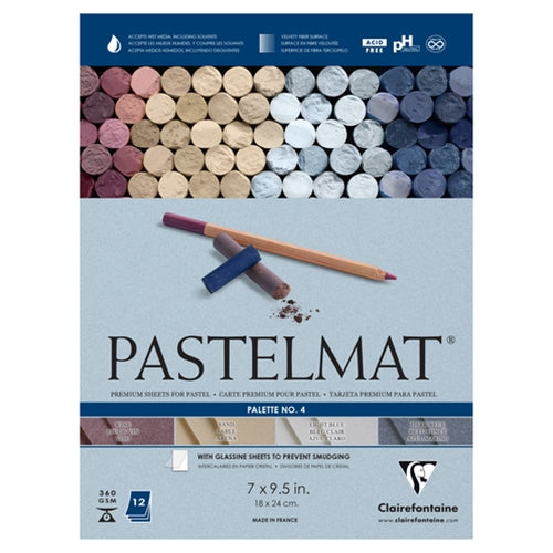 Pastelmat Pad Palette 4 (Wine, Dark Blue, Light Blue, Sand) 7" x 9.5"