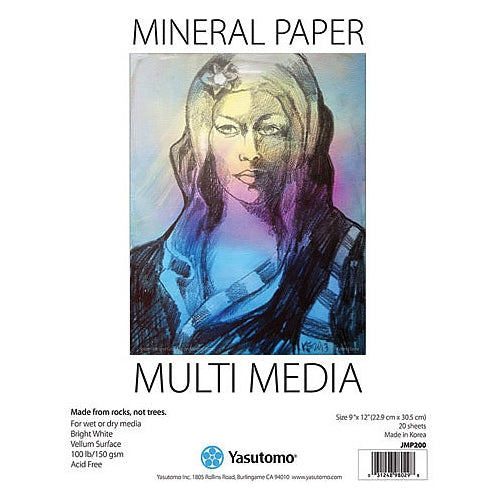Yasutomo Mineral Paper Multi-Media Pad - 9"x12" 20 Sheet Pad Yasutomo Mineral Paper Multi-Media Pad - 9"x12" 20 Sheet Pad