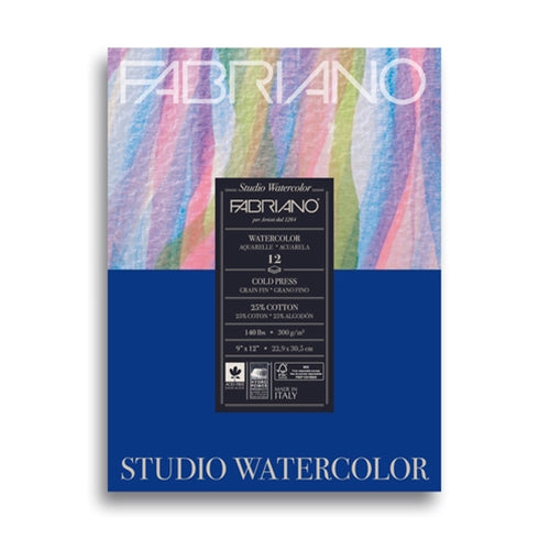 Fabriano Studio Watercolor Cold Press 140lb Pads 9" x 12"