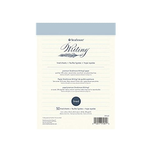 Strathmore Writing Paper, Cards & Envelopes, 8.5" x 11" - Lined 50/Sht. -