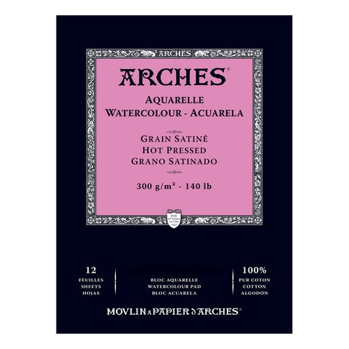 Arches 140lb Watercolor Pads - Hot Pressed 9"x12"