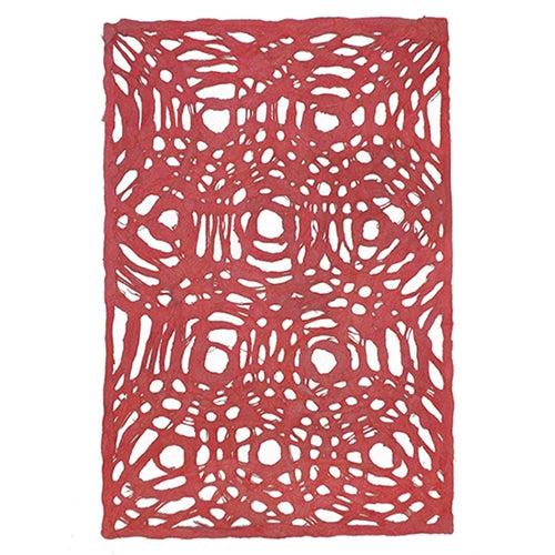 Amate Bark Paper from Mexico- Circular Woven Roja Red 15.5x23 Inch Sheet Amate Bark Paper from Mexico- Circular Woven Roja Red 15.5x23 Inch Sheet