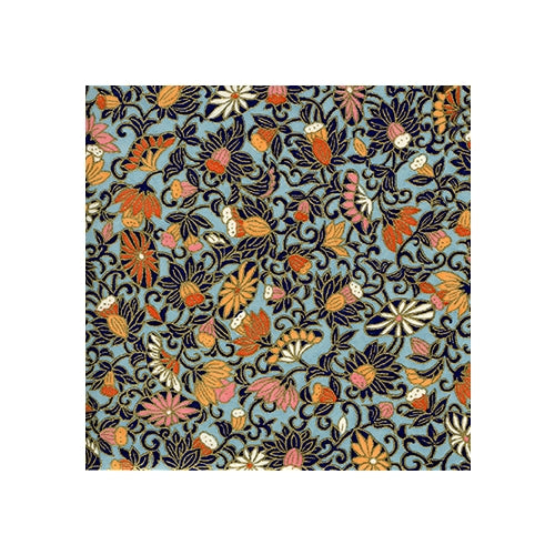Indigo Vine with Pink, Red, Orange, and White Flowers on Blue 18"x24" Sheet Indigo Vine with Pink, Red, Orange, and White Flowers on Blue 18"x24" Sheet