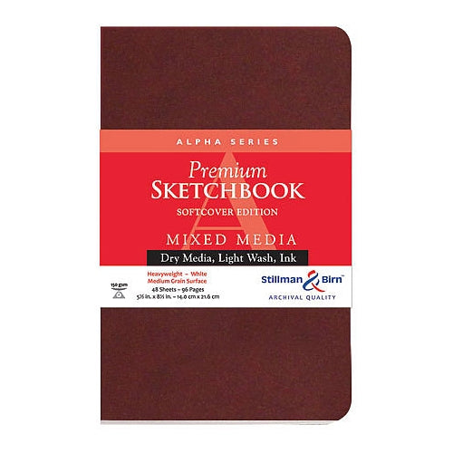 Stillman & Birn Alpha Series Premium Soft-Cover Sketch Books 5.5" x 3.5" - Landscape -  46 Sheets Softcover Edition