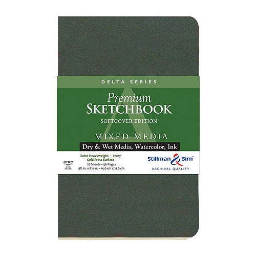 Stillman & Birn Delta Series Premium Soft-Cover Sketch Books 3.5" x 5.5" - 26/Sht. 180 lb. Soft Bound
