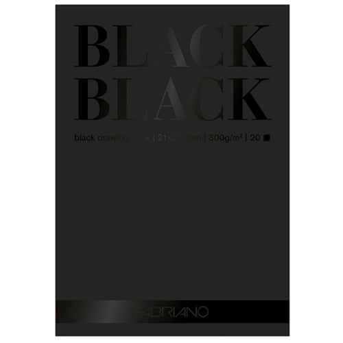 Fabriano Black Black Pads 9.5"x12.5" 300gsm - 20 Sheets