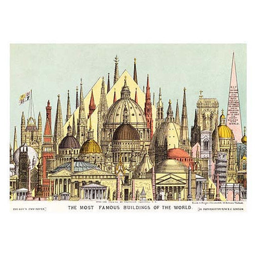 The Most Famous Buildings in the World- Poster Paper 19.5 x 27.25" Sheet The Most Famous Buildings of the World- Poster Paper 19.5 x 27.25" Sheet
