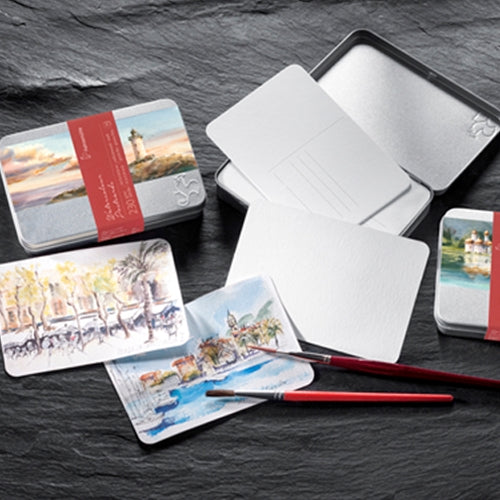 Hahnemuhle Watercolor Postcards in Metal Tins  Rough