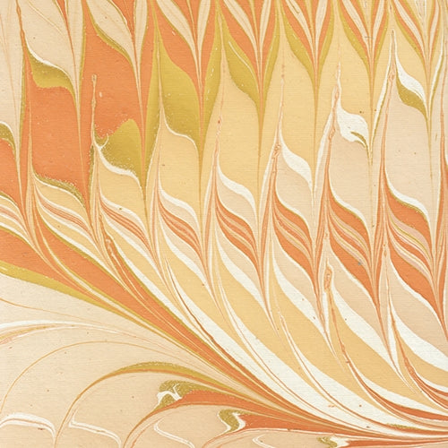 Marbled Paper from India- Orange Creamsicle Swirl 22x30" Sheet Marbled Paper from India- Orange Creamsicle Swirl 22x30" Sheet