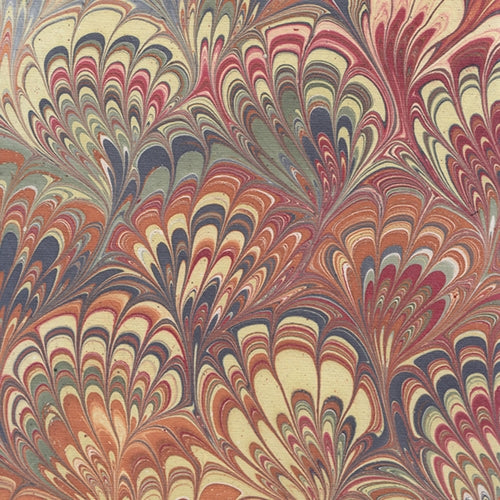 Marbled Paper from India - Victorian Feather & Fan 22"x30" Sheet Marbled Paper from India - Victorian Feather & Fan 22"x30" Sheet