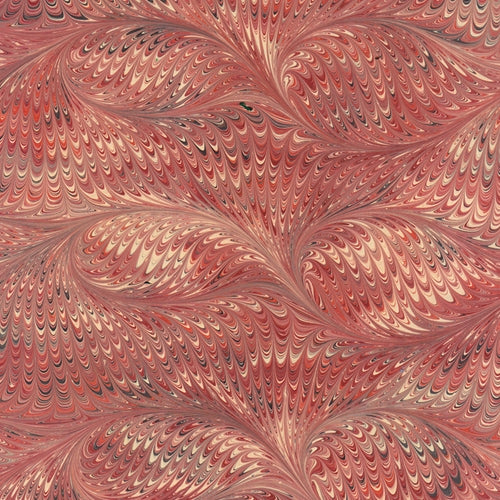 Handmade Italian Marble Paper- Bird Feather Red 19.5 x 27" Sheet  Handmade Italian Marble Paper- Bird Feather Red 19.5 x 27" Sheet