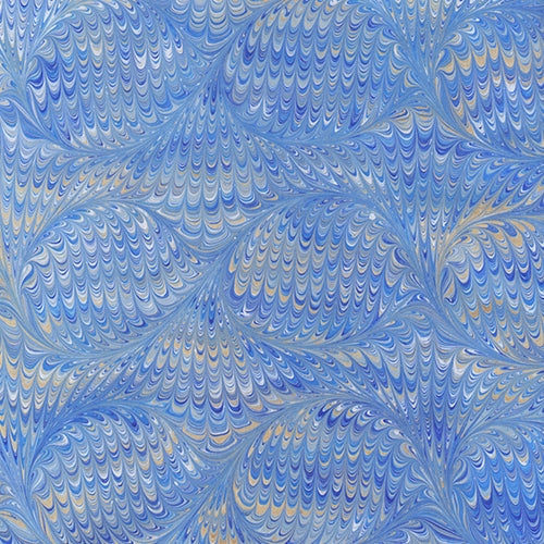 Handmade Italian Marble Paper- Bird Feather Blue 19.5 x 27" Sheet  Handmade Italian Marble Paper- Bird Feather Blue 19.5 x 27" Sheet