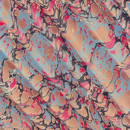 Handmade Italian Marble Paper- Spanish Wave Red, Blue, Black, Tan 19.5 x 27" Sheet Handmade Italian Marble Paper- Spanish Wave Red, Blue, Black, Tan 19.5 x 27" Sheet
