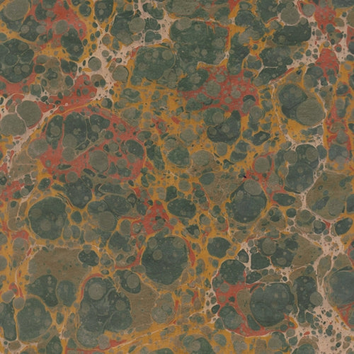 Handmade Italian Marble Paper- Stone Marble Green, Orange, Yellow on Craft 19.5 x 27" Sheet Handmade Italian Marble Paper- Stone Marble Green, Orange, Yellow on Craft 19.5 x 27" Sheet