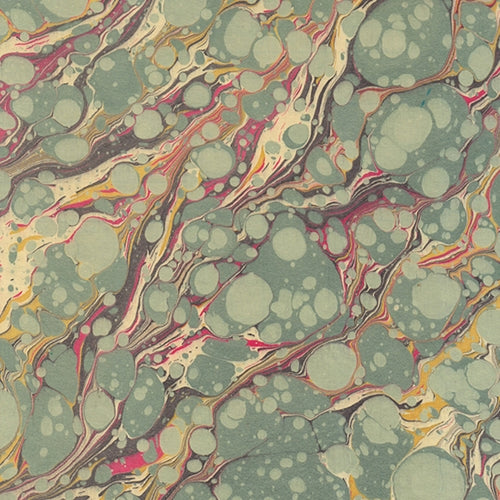 Handmade Italian Marble Paper- Stone Marble Aqua with Red & Yellow Veins 19.5 x 27" Sheet Handmade Italian Marble Paper- Stone Marble Aqua with Red & Yellow Veins 19.5 x 27" Sheet