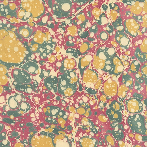 Handmade Italian Marble Paper- Stone Marble Red, Yellow, & Teal 19.5 x 27" Sheet Handmade Italian Marble Paper- Stone Marble Red, Yellow, & Teal 19.5 x 27" Sheet