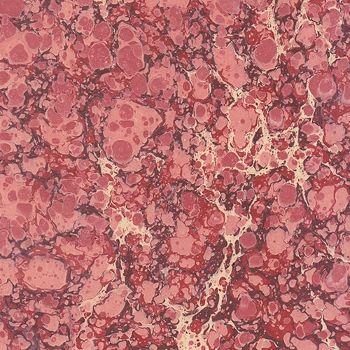 Handmade Italian Marble Paper- Stone Marble Pink, Red, & Cream 19.5 x 27" Sheet Handmade Italian Marble Paper- Stone Marble Pink, Red, & Cream 19.5 x 27" Sheet