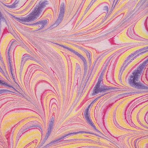 Thai Marbled Kozo Paper- Vibrant Purple Sunset Tones 22x30" Sheet Thai Marbled Kozo Paper- Vibrant Purple Sunset Tones 22x30" Sheet