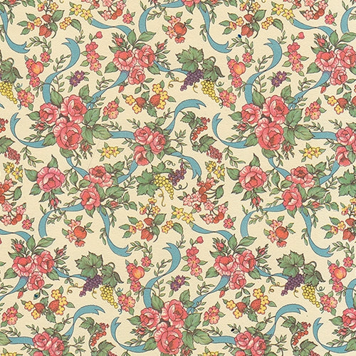 Carta Varese Florentine Paper- Italian Fruit, Flowers, and Ribbons 19x27 Inch Sheet Carta Varese Florentine Paper- Italian Fruit, Flowers, and Ribbons 19x27 Inch Sheet