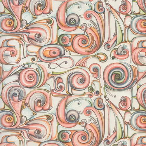 Carta Varese Paper- Art Nouveau Swirls and Birds 19x27 Inch Sheet Bertini Florentine Paper- Art Nouveau Swirls and Birds 19x27 Inch Sheet