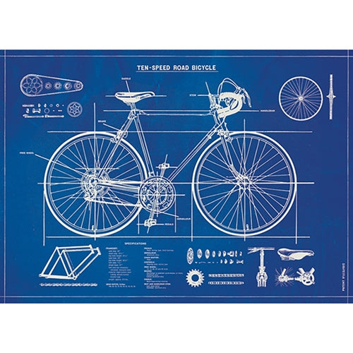 Cavallini Decorative Paper - Bicycle Blueprint 20"x28" Sheet