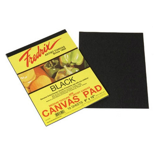 Fredrix Black Real Canvas Pad 9"x12"