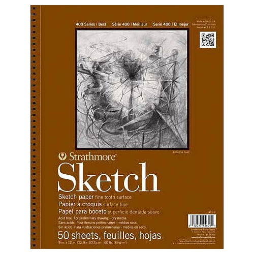Strathmore Sketch Paper Pads  400 Series 11" x 14 - 100/Shts. - Wire Bound Pad