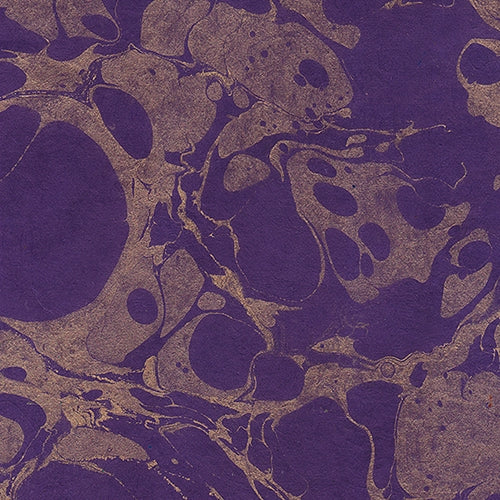 Nepalese Marbled Paper- Metallic Gold on Purple Nepalese Marbled Paper- Metallic Gold on Purple 