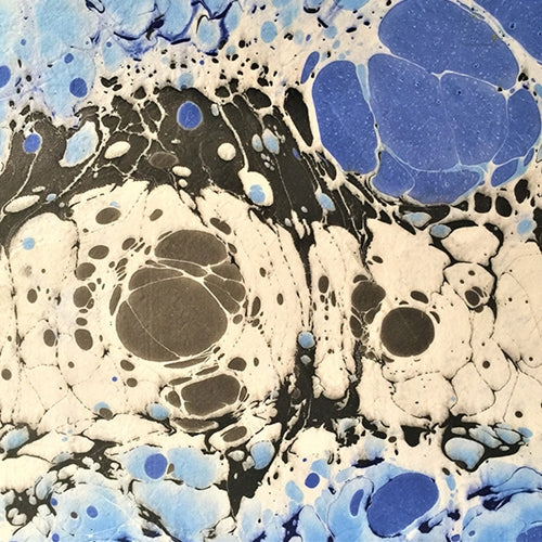 Nepalese Marbled Paper- Large Black, Blue, White Stripes Nepalese Marbled Paper- Large Black, Blue, White Stripes