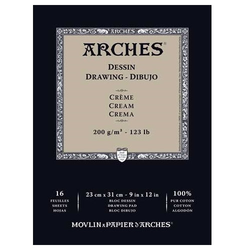 Arches Cream Drawing Pads 9" x 12" - 16 Shts./Pad