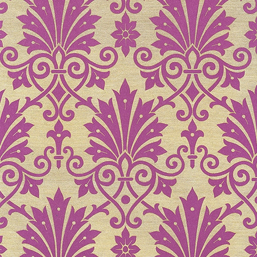 Rossi Decorated Papers from Italy - Purple Damask Flowers 28"x40" Sheet Rossi Decorated Papers from Italy - Purple Damask Flowers 28"x40" Sheet
