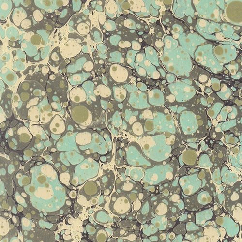 Handmade Italian Marble Paper- Stone Marble Olive Green and Aquamarine 19.5 x 27" Sheet Handmade Italian Marble Paper- Stone Marble Olive Green and Aquamarine 19.5 x 27" Sheet