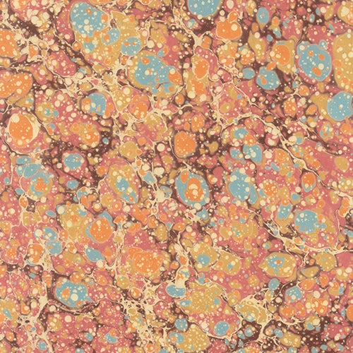 Handmade Italian Marble Paper- Stone Marble Blue Red Yellow with Brown  19.5 x 27" Sheet Handmade Italian Marble Paper- Stone Marble Blue Red Yellow with Brown 19.5 x 27" Sheet