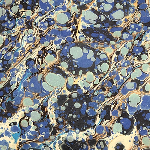 Handmade Italian Marble Paper- Stone Marble Blue with Metallic Gold Veins 19.5 x 27" Sheet Handmade Italian Marble Paper- Stone Marble Blue with Metallic Gold Veins 19.5 x 27" Sheet