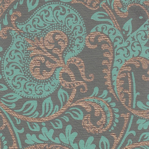 Printed Cotton Paper from India- Floral Paisley Turquoise & Gold on Gray 22x30 Inch Sheet Printed Cotton Paper from India- Floral Paisley Turquoise & Gold on Gray 22x30 Inch Sheet 