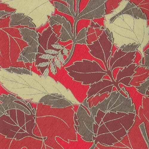 Japanese Chiyogami Paper- Autumn Leaves on Deep Red 19x25" Sheet Japanese Chiyogami Paper- Autumn Leaves on Deep Red 19x25" Sheet