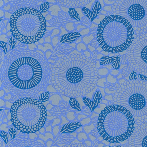 Japanese Chiyogami Paper- Periwinkle Sunflowers 19"x25" Sheet Japanese Chiyogami Paper- Periwinkle Sunflowers 19"x25" Sheet