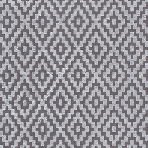 Zig Zag Steps Op Art (Optical Illusion) Paper- Silver on Gray Zig Zag Steps Op Art (Optical Illusion) Paper- Silver on Gray