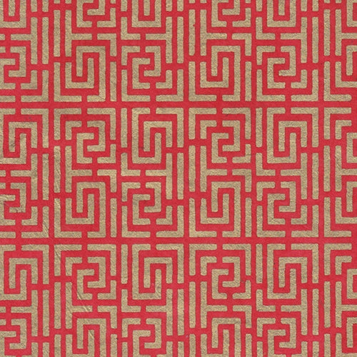 Endless Maze Op Art (Optical Illusion) Paper- Gold on Red Endless Maze Op Art (Optical Illusion) Paper- Gold on Red