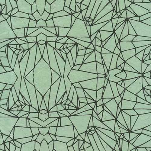 Crystal Shatter Op Art (Optical Illusion) Paper- Black on Sage Green Crystal Shatter Op Art (Optical Illusion) Paper- Black on Sage Green