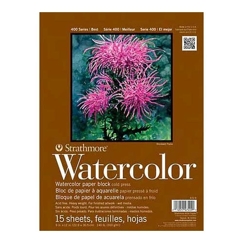Strathmore Watercolor Pad 400 Series, Tape-Bound 5.5" x 8.5"